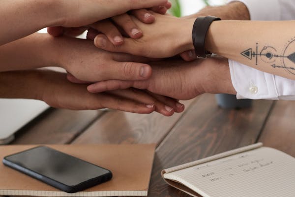 Team collaborating on business planning and strategy